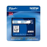 Brother P-touch TZe-233 Label Maker Tape, 0.47W, White/Blue