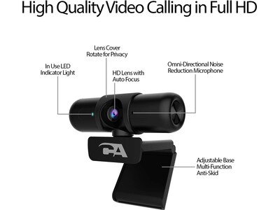 Cyber Acoustics Essential HD 1080p Webcam, Black (WC2000)