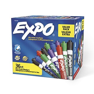 Expo Dry Erase Marker, Chisel Point, Assorted Colors, 36/Pack (1921061)