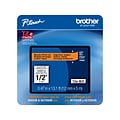 Brother P-touch TZe-B31CS Laminated Label Maker Tape, 1/2 x 13-1/10, Black on Fluorescent Orange (