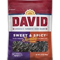David Jumbo Roasted Salted Sweet & Spicy Sunflower Seeds, Unshelled, 5.25 oz., 12 Bags/Pack (209-00640)