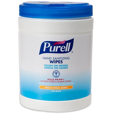 Purell® Hand Sanitizing Wipes, Fresh Citrus Scent, 270 Wipes/Pack (9113-06)