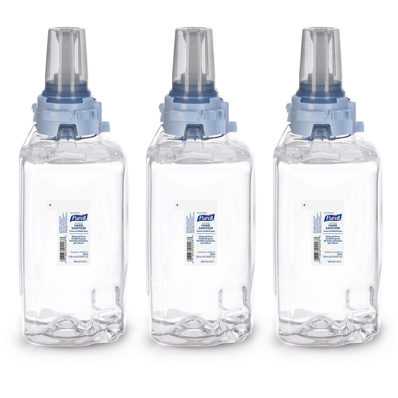 PURELL Advanced 70% Alcohol Foaming Hand Sanitizer Refill for ADX-12 Dispenser, 1200 mL., 3/Carton (8804-03)