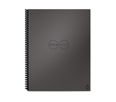 Rocketbook Core Reusable Smart Notebook, 8.5" x 11", Lined Ruled, 32 Pages, Gray (EVR2-L-RC-CIG)