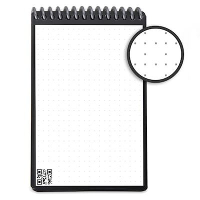 Rocketbook Mini Reusable Smart Notepad, 3.5" x 5.5", Dot-Grid Ruled, Black, 48 Pages (EVR-M-RC-A-FR)