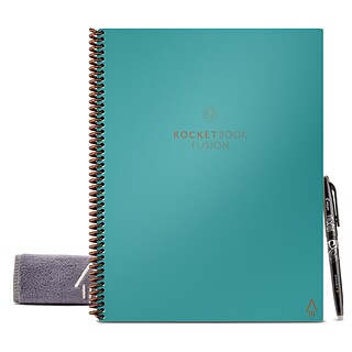 Rocketbook Fusion Smart Notebook, 8.5 x 11, 7 Page Styles, 21 Sheets, Teal (EVRF-L-RC-CCE-FR)