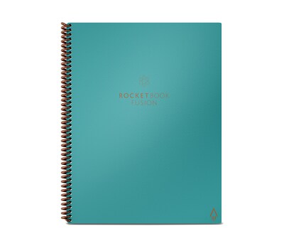 Rocketbook Fusion Reusable Notebook Planner Combo, 8.5" x 11", 7 Page Styles, 42 Pages, Teal (EVRF-L-RC-CCE-FR)