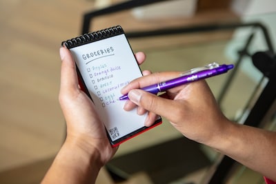 Rocketbook Mini Reusable Smart Notepad, 3.5" x 5.5", Dot-Grid Ruled, 48 Sheets, Blue (EVR-M-RC-CDF-FR)