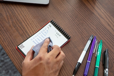 Rocketbook Mini Reusable Smart Notepad, 3.5" x 5.5", Dot-Grid Ruled, 48 Sheets, Blue (EVR-M-RC-CDF-FR)