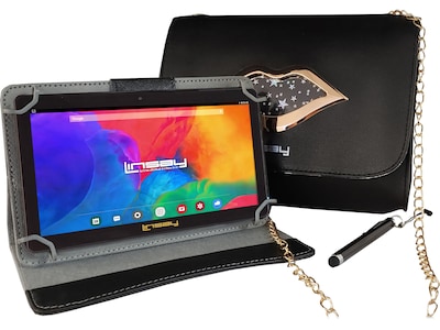 Linsay 7 Tablet with Stylus, Case & Handbag, 2GB RAM, 64GB Storage, Android 13 (F7UHDBLACKKISS)