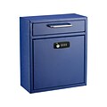 AdirOffice Medium Wall Mounted Drop Box Mailbox, Blue (631-05-BLU-KC)