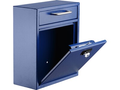 AdirOffice Medium Wall Mounted Drop Box Mailbox, Blue (631-05-BLU-KC)