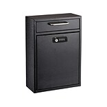 AdirOffice Large Wall Mounted Drop Box Mailbox, Black (631-04-BLK-KC)