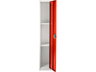 AdirOffice 72" D 1-Compartment Steel Tier Key Lock Red/Off-White Storage Locker (629-201-RED)