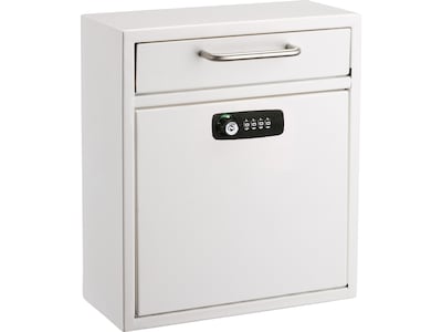 AdirOffice Medium Wall Mounted Mailbox Drop Box, White (631-05-WHI-KC)