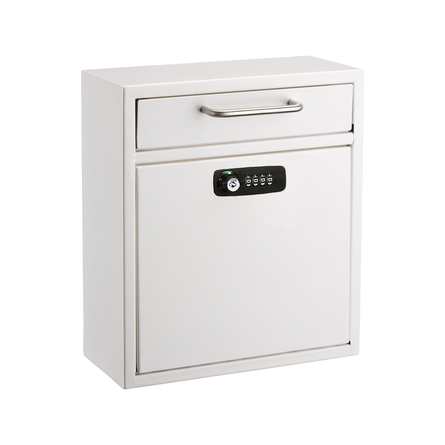 AdirOffice Steel Medium Wall Mounted Interoffice Mailbox Drop Box, White (631-05-WHI-KC)