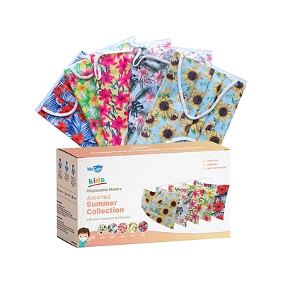 WeCare 3-ply Disposable Face Masks, Kids, Assorted Summer Designs, 50/Box (WMN100101)
