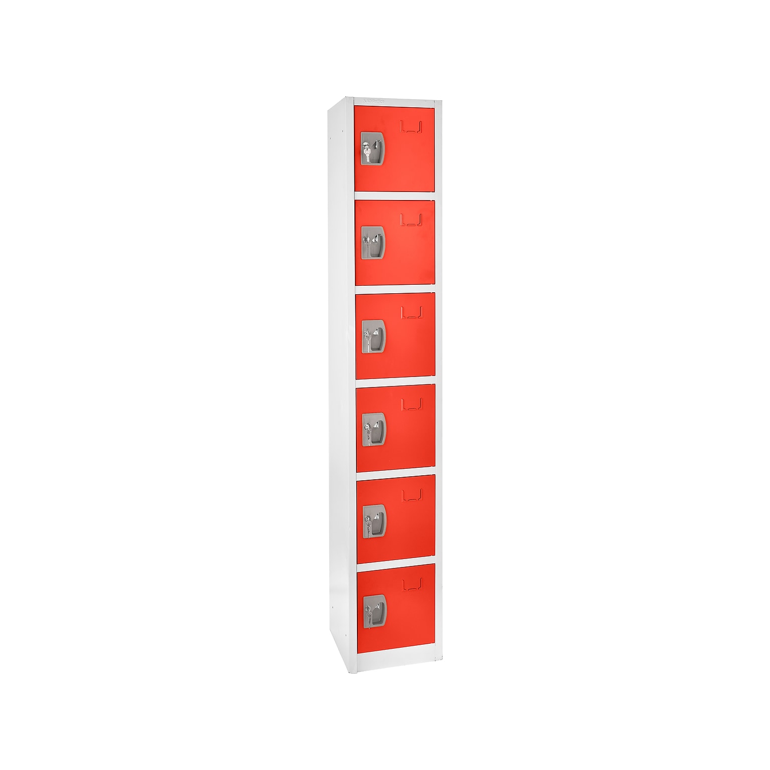 AdirOffice 72 6 -Compartment Steel Tier Key Lock Red Storage Locker (629-206-RED)