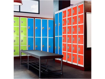 AdirOffice 72" 6 -Compartment Steel Tier Key Lock Red Storage Locker (629-206-RED)