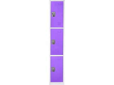 AdirOffice 72 3-Tier Key Lock Purple Steel Storage Locker (629-203-PUR)