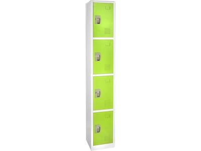 AdirOffice 72 4-Tier Key Lock Green Steel Storage Locker (629-204-GRN)