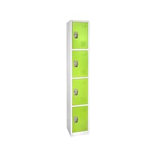 AdirOffice 72 4-Compartment Steel Tier Key Lock Green Storage Locker (629-204-GRN)