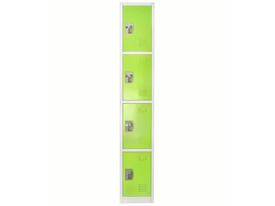AdirOffice 72" 4-Compartment Steel Tier Key Lock Green Storage Locker (629-204-GRN)