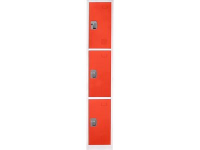 AdirOffice 72 3-Tier Key Lock Red Steel Storage Locker (629-203-RED)