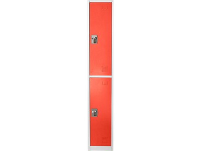 AdirOffice 72 2-Tier Key Lock Red Steel Storage Locker (629-202-RED)