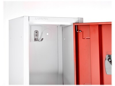 AdirOffice 72'' 2-Tier Key Lock Red Steel Storage Locker (629-202-RED)