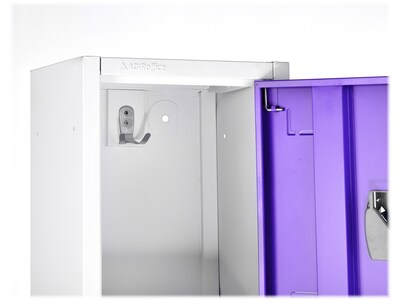 AdirOffice 72" 2-Tier Key Lock Purple Steel Storage Locker (629-202-PUR)