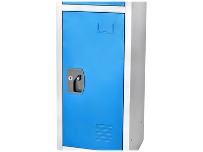 AdirOffice 72'' 3-Tier Key Lock Blue Steel Storage Locker (629-203-BLU)