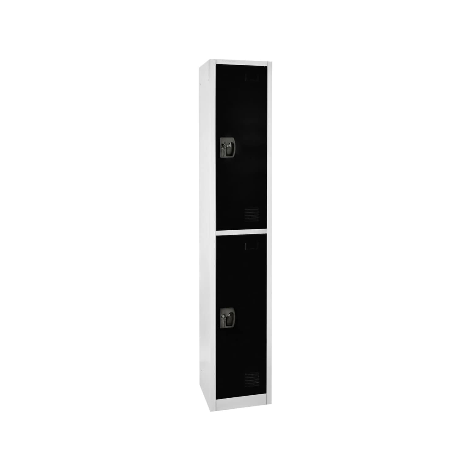 AdirOffice 72 2-Tier Key Lock Black Steel Storage Locker (629-202-BLK)
