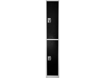 AdirOffice 72 2-Tier Key Lock Black Steel Storage Locker (629-202-BLK)
