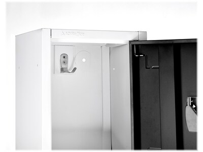 AdirOffice 72'' 2-Tier Key Lock Black Steel Storage Locker (629-202-BLK)