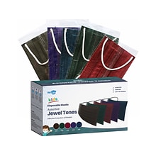 WeCare 3-ply Disposable Face Mask, Kids, Assorted Jewel Tones, 50/Box (WMN100095)