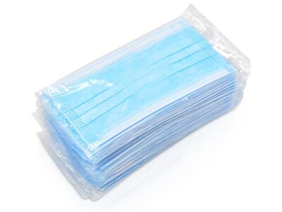 WeCare Disposable Face Mask, 3-Ply, Adult, Blue, 50/Box (WMN100003)