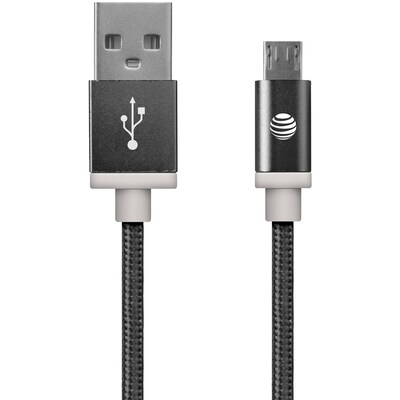 AT&T Charge & Sync Braided USB to Micro USB Cable, Black, 5 ft. (MC05-BLK)