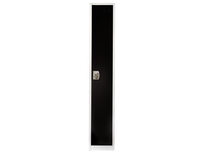 AdirOffice 72 1-Compartment Steel Tier Key Lock Black Storage Locker (629-201-BLK)
