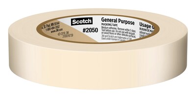 Scotch® General Purpose Masking Tape, Tan, 0.94 in x 60.1 yd (2050-24AP)