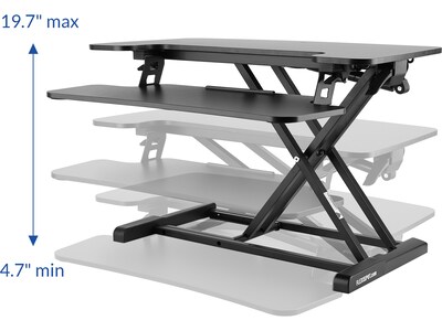 FlexiSpot AlcoveRiser 5"-20" Standing Desk Converter, Black (M732-E)