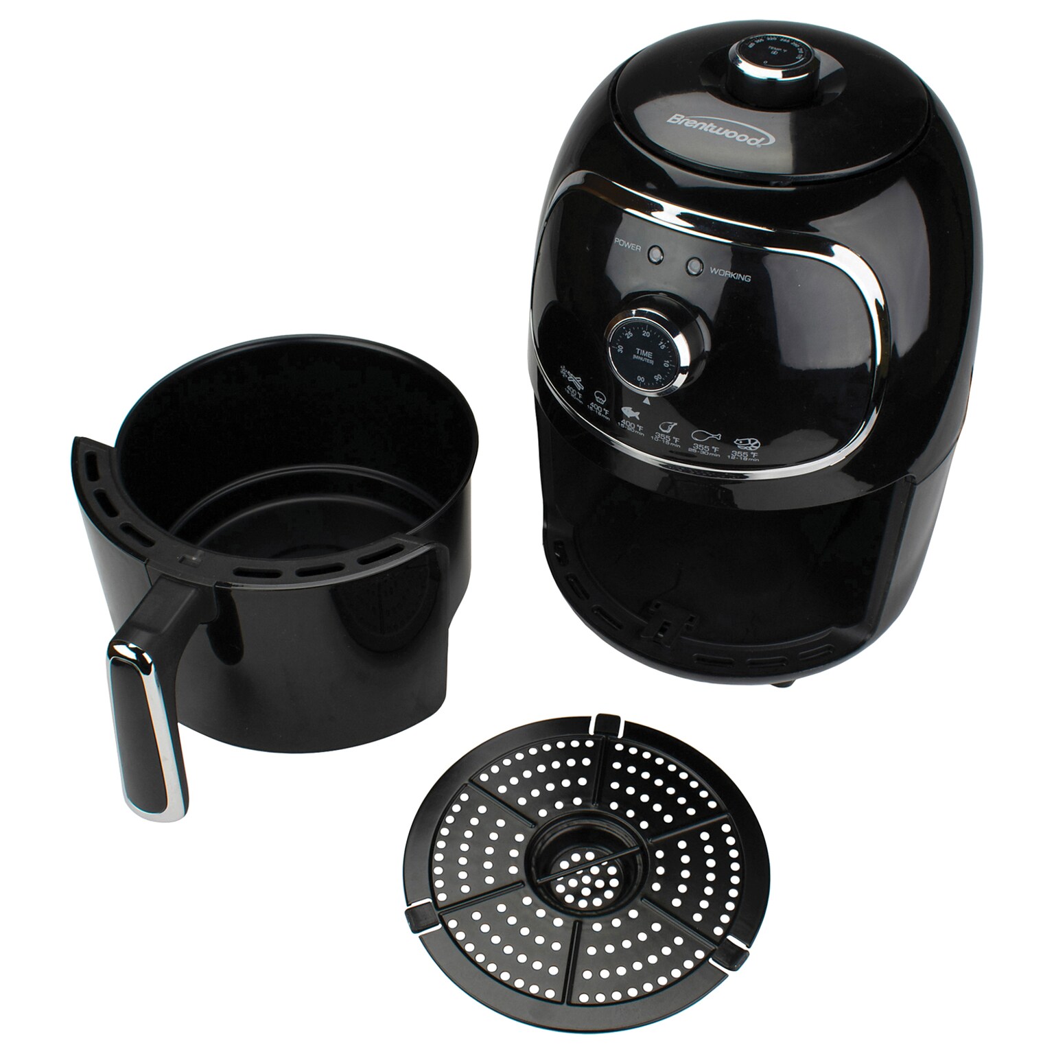 Brentwood Appliances 2-Quart Small Electric Air Fryer with Timer and Temperature Control, Black (AF-202BK)