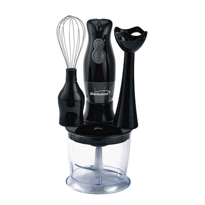 Brentwood Appliances 2-Speed Hand Blender and Food Processor with Balloon Whisk (Black), (HB-38BK)