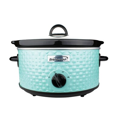 Brentwood Appliances 3.5-Quart Diamond-Pattern Slow Cooker, Blue (SC-136BL)