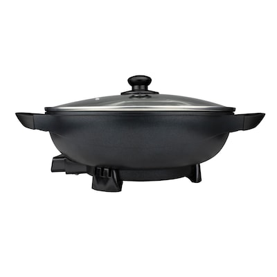 Brentwood Appliances 13-Inch Non-Stick Flat-Bottom Electric Wok Skillet with Vented Glass Lid (SK-69BK)