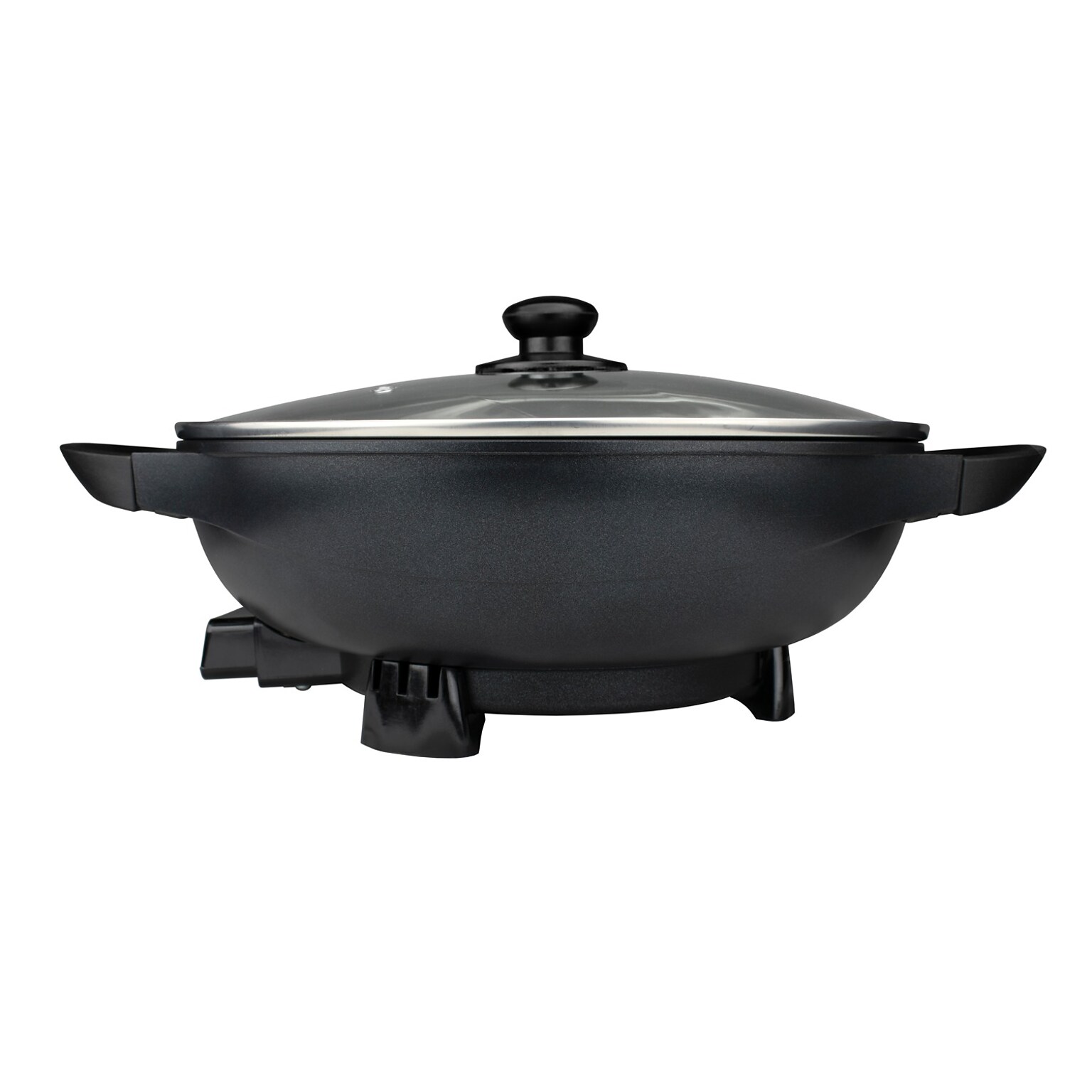 Brentwood Appliances 13-Inch Non-Stick Flat-Bottom Electric Wok Skillet with Vented Glass Lid (SK-69BK)