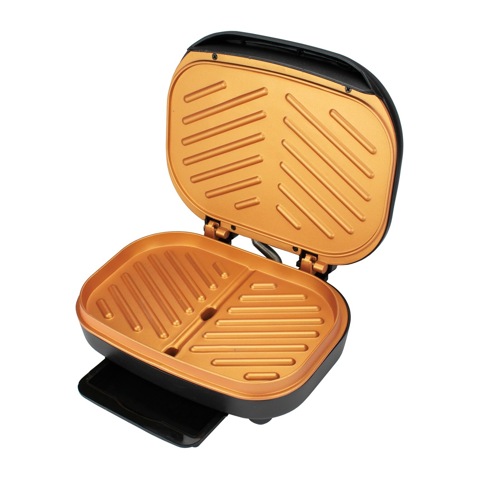 Brentwood Appliances 2-Serving Nonstick 750-Watt Indoor Electric Copper Grill and Panini Press, (TS-606BK)