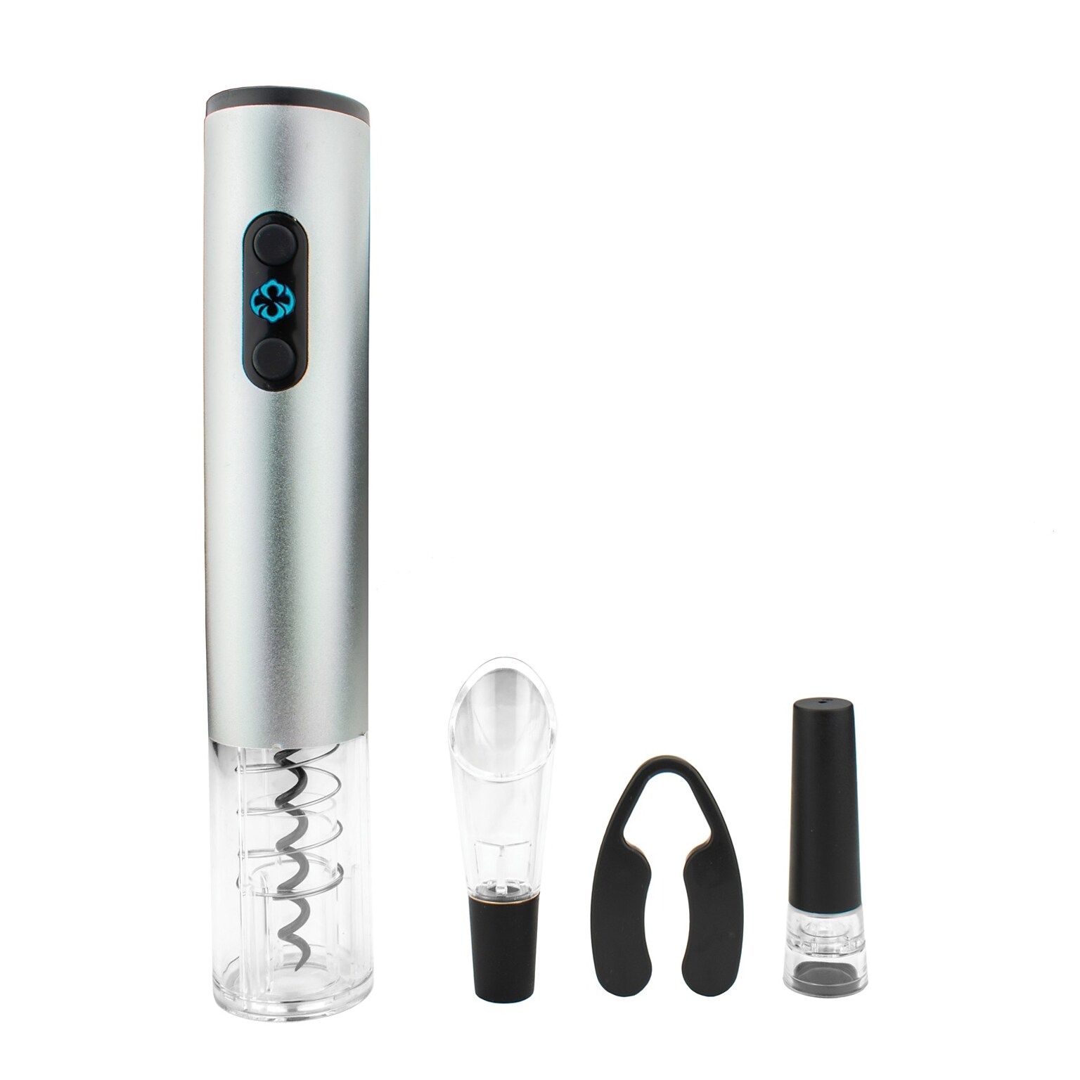 Brentwood Appliances Electric Wine Bottle Opener with Foil Cutter, Vacuum Stopper, and Aerator Pourer, (WA-2001S)