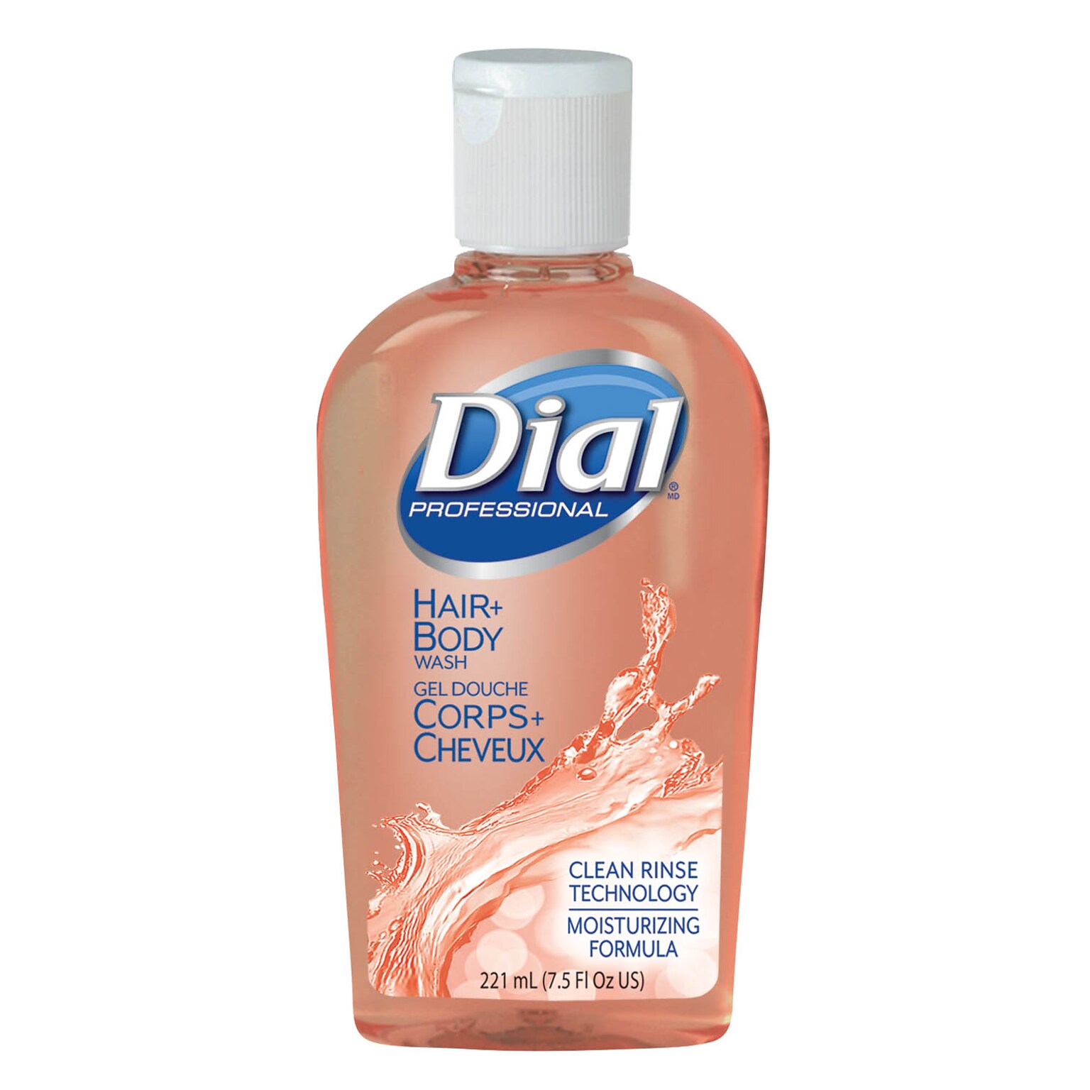 Dial Hair + Body Wash Liquid Soap, Peach Scent, 7.5 oz., 24/Carton (DPR04014)