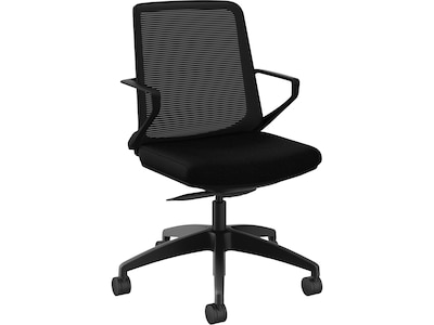 HON Cliq Polyester Swivel Task Chair, Black/Centurion Black (HONCLQIMCU10T)